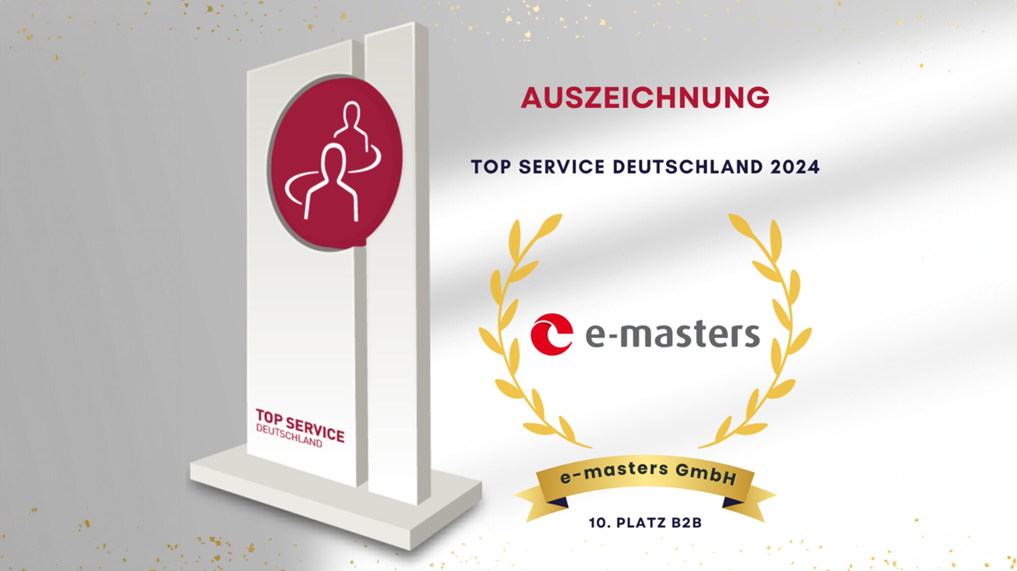 e-masters gewinnt 2024 zum dritten Mal in Folge TOP SERVICE Deutschland Preis
