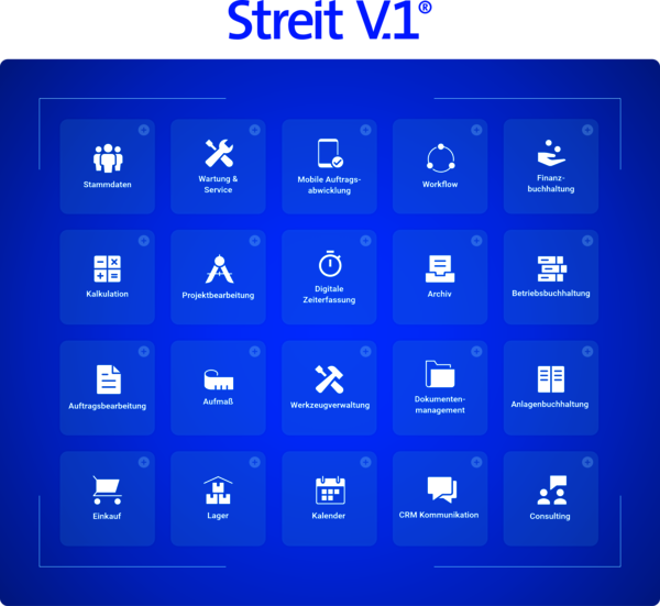 Funktionen der Handwerkersoftware Streit V.1 Funktionen der Handwerkersoftware Streit V.1